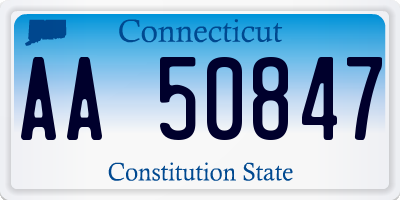 CT license plate AA50847