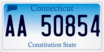 CT license plate AA50854