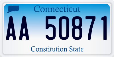CT license plate AA50871