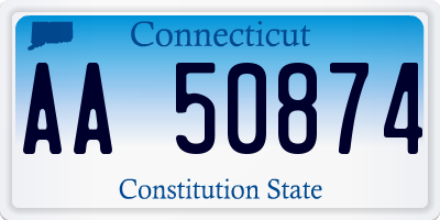 CT license plate AA50874