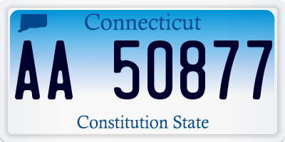 CT license plate AA50877