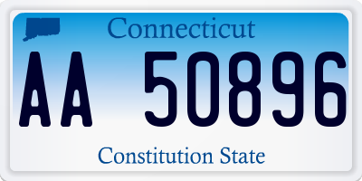 CT license plate AA50896