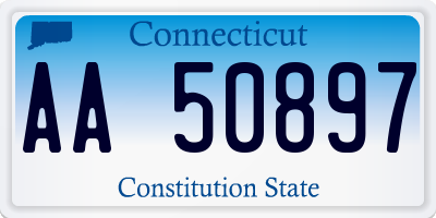 CT license plate AA50897