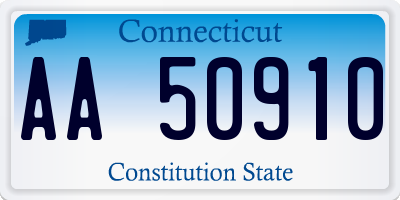 CT license plate AA50910