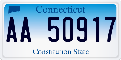 CT license plate AA50917