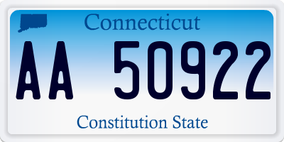 CT license plate AA50922