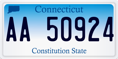 CT license plate AA50924