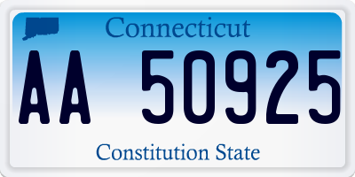 CT license plate AA50925