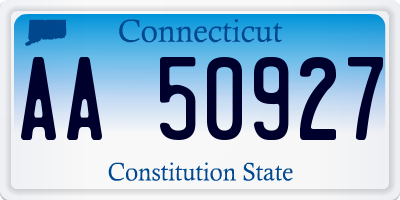 CT license plate AA50927