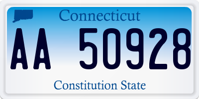 CT license plate AA50928