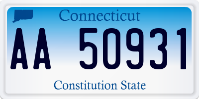 CT license plate AA50931