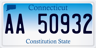 CT license plate AA50932