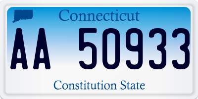 CT license plate AA50933