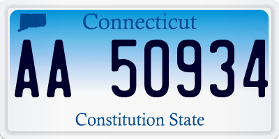 CT license plate AA50934