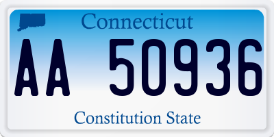 CT license plate AA50936