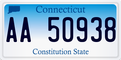 CT license plate AA50938