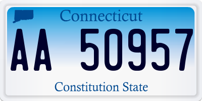 CT license plate AA50957