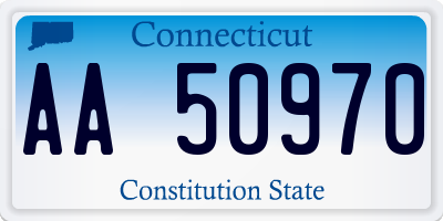 CT license plate AA50970