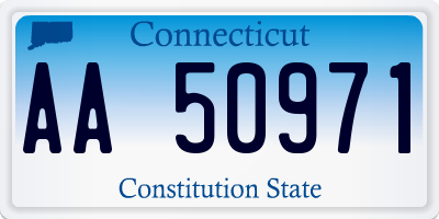 CT license plate AA50971