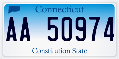 CT license plate AA50974