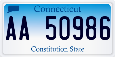 CT license plate AA50986