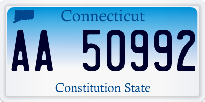 CT license plate AA50992