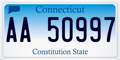 CT license plate AA50997