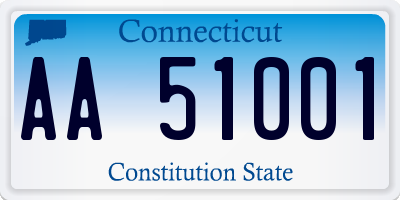 CT license plate AA51001