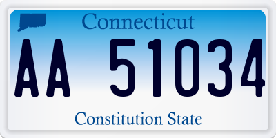 CT license plate AA51034