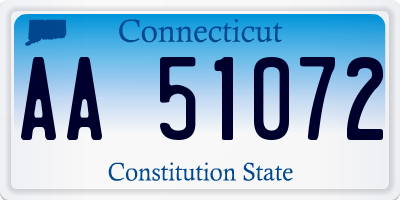 CT license plate AA51072