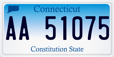 CT license plate AA51075