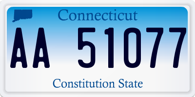 CT license plate AA51077