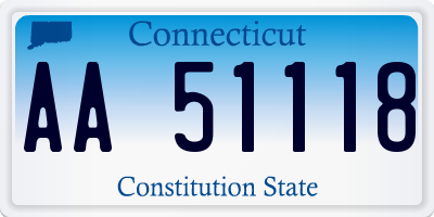 CT license plate AA51118