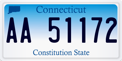 CT license plate AA51172