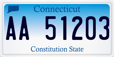CT license plate AA51203