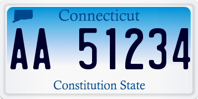 CT license plate AA51234