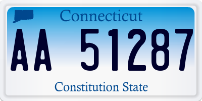 CT license plate AA51287