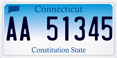 CT license plate AA51345