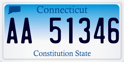 CT license plate AA51346