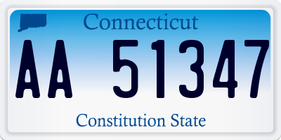 CT license plate AA51347