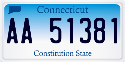 CT license plate AA51381