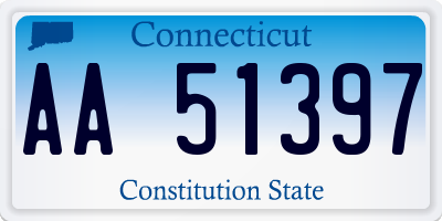 CT license plate AA51397