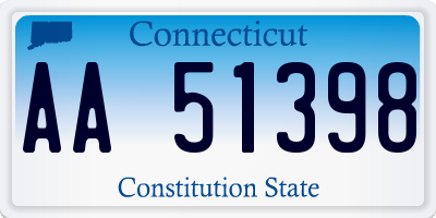 CT license plate AA51398