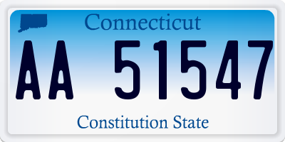 CT license plate AA51547