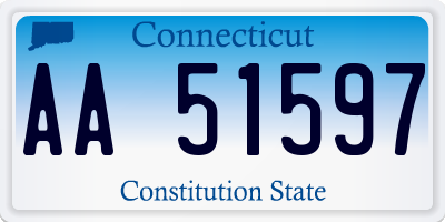 CT license plate AA51597