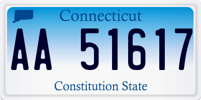 CT license plate AA51617