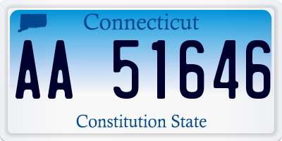 CT license plate AA51646