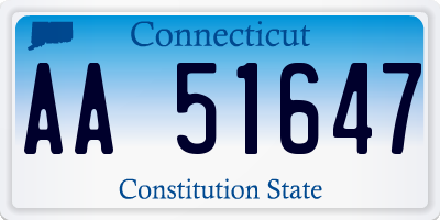 CT license plate AA51647