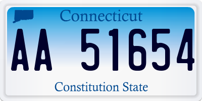 CT license plate AA51654