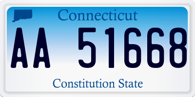 CT license plate AA51668